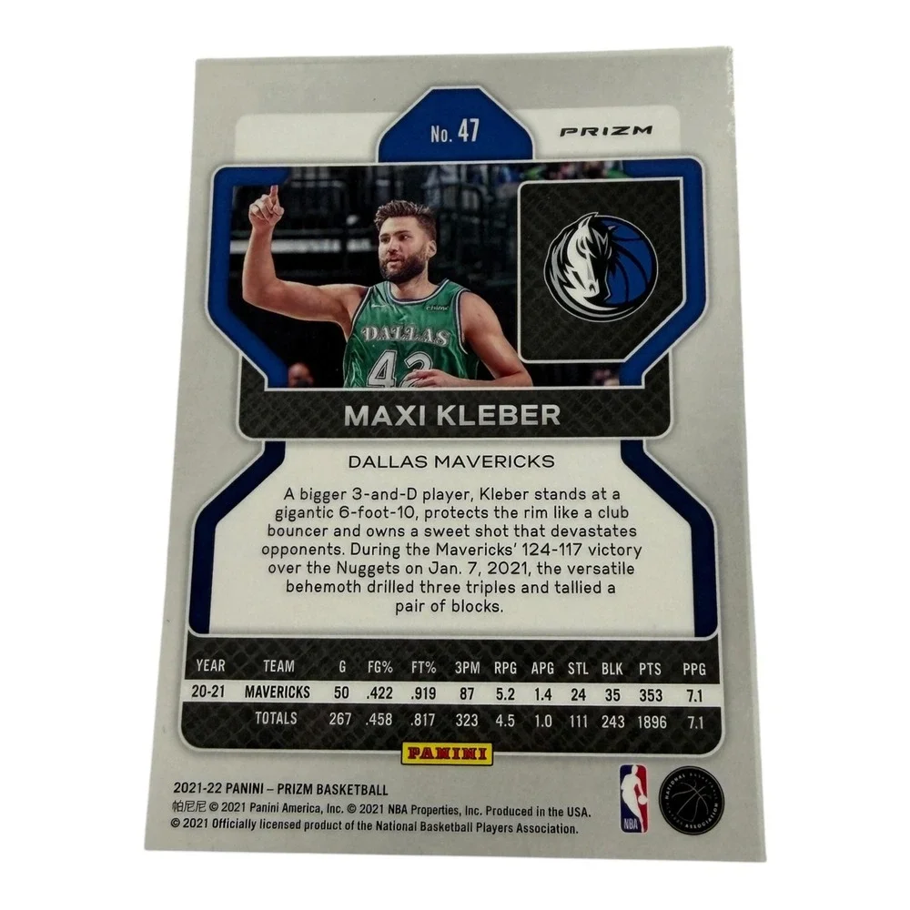 2021-22 Panini Prizm Maxi Kleber Green Prizm Parallel Dallas Mavericks Card 47‎